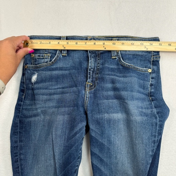 7 For All Mankind The Ankle Skinny Jeans Womens Size 29 Medium Blue Mid Rise - Picture 8 of 13